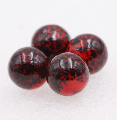 China Hand Blown 16mm Murano Lampwork Toy Hobbies Ball Red Glass Marble With Black Chip Dots For DIY Vase Marimo Mini Greenhouse Kits for sale