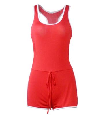 China Breathable Sexy Vest Sleeveless Rope Jumpsuit Amazon Hot Pants Shorts Sexy Drawstring Jumpsuit for sale