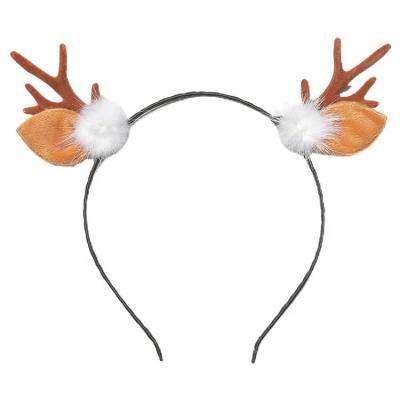 China Environmentally Friendly Christmas Hair Bands Scrunchie Headband All-match Antler Hair Clasp Women Headband Christmas Kids Hair Accessory for sale