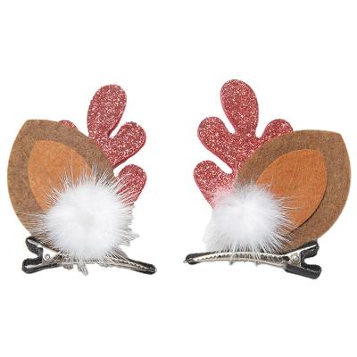 China A Pairs Christmas Style Hairpin Clever Casual Hair Clips Cute Antler Hair Clips Shaped Antlers Girls Hair Accessories for sale