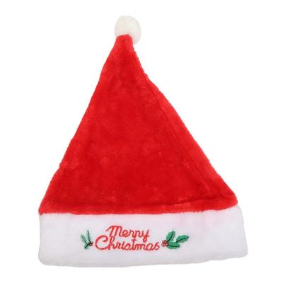 China Wholesale Home Decoration Plush Christmas Decoration Hat Merry Christmas Embroidery Christmas Hat for sale