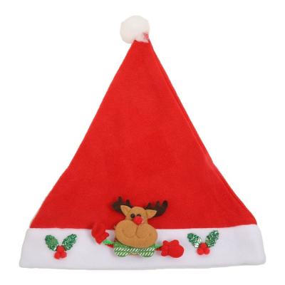 China Santa Snowman Deer Christmas Cartoon Christmas Decal Home Decoration Kids Xmas Party Favors Hat for sale