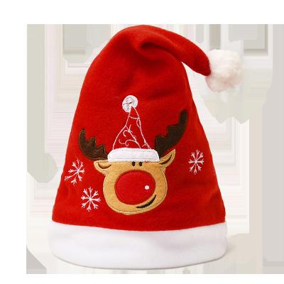 China Home Decoration Christmas Decorations Christmas Cartoon Embroidered Christmas Hats For Kids And Adults for sale