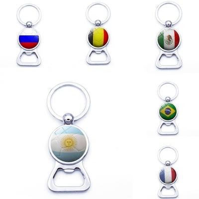 China World Cup 2022 World Cup Qatar Soccer Corkscrew Bottle Flag Metal Key Chain Pendant Suvenir Gift Team Keychains for sale