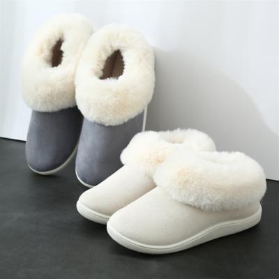 China 2019 Hot Selling Stock Suede Bedroom Upper Female Slipper With Warm Autumn Winter Ladies Colorful Plush Unisex Indoor Slippers for sale