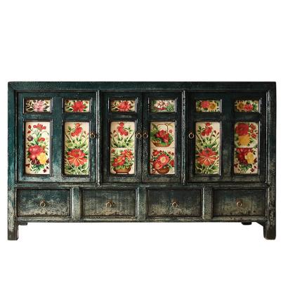 China Chinese antique reproduction high gloss hand painted living room cabinets (height) adjustable for sale