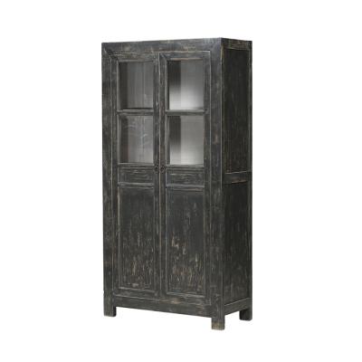 China Adjustable (Height) Wooden Antique Furniture Reclaimed Furniture Hand Painted Furniture Black Sideboard for sale