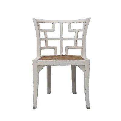 China Popular Selling Chinese Replica Dining Room Furniture Wooden Dining Chair (Height)Adjustable White Chair for sale