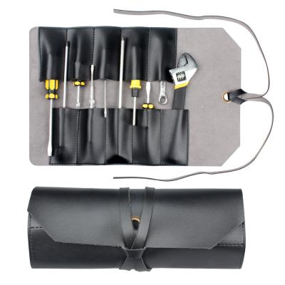 China High Quality Leather Tool Roll Pouch Waterproof Tool Bag Snatches Screwdrivers Pliers Chisel Handmade Case for sale