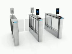 Face Reader Swing Turnstile Road Access Control Electronic Barrier Gates With CE approved