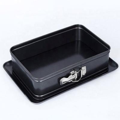 China Sustainable Carbon Steel Springform Non-Stick Coated Rectangle Bottom Removable Cake Pan Bakeware for sale