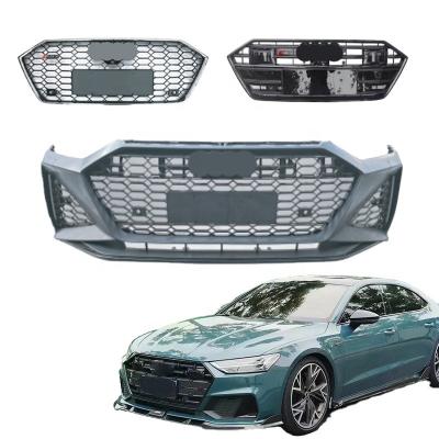 China High Quality Upgrade Facelift Car PP Plastic Body Kit For Audi A7 2019 To RS7 Front Bumper With Grill Auto Parts for sale