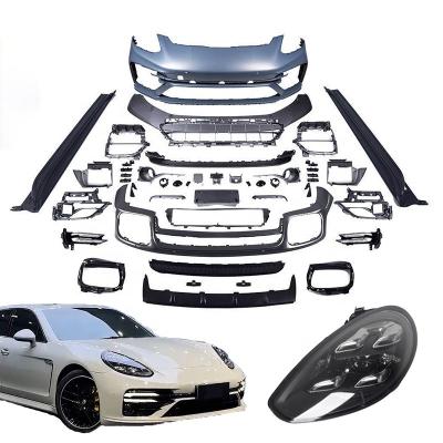 China Upgrade Facelift Design Front Bumper And Headlight New For 2010-2014 Porsche 970.1 Panamera Upgrade To 971 Turbo S Front Bumper Assembly for sale