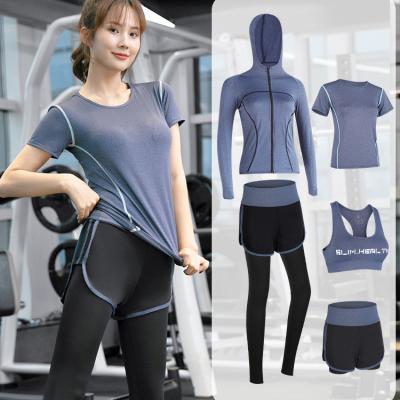 China Durable GYM Women's 5pcs Sport Suits Running Fitness Yoga Yoga Clothing Aerobics Clothes for sale