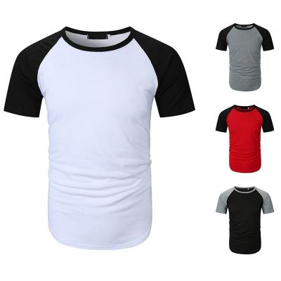 China Anti-pilling Custom Made Mens Raglan T Shirts Printed Simple Round Neck Blank White And Black Raglan T Shirt For Men for sale