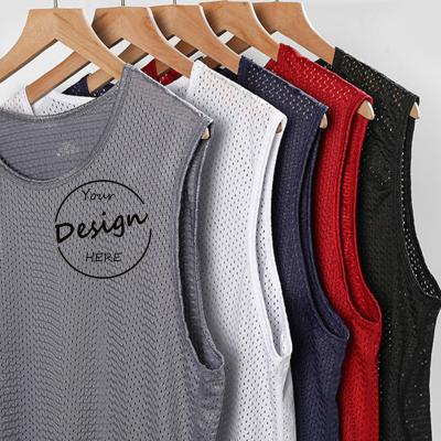 China Summer Quick Dry Oversized Custom Breathable Quick Dry Formal Work Wear Mesh Fabric Clothing Men Tank Tops for sale