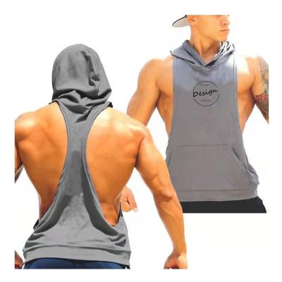 China Sleeveless Hoodie Stringer Sport Tank Top Vest Anti-pilling YS0106B New Design Quick Dry Breathable Muscle Tank Tops for sale