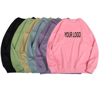 China Custom 320GSM men's anti-pilling drop shoulder sweater printed plain cotton oversized hoodie unisex sweatshirts for sale