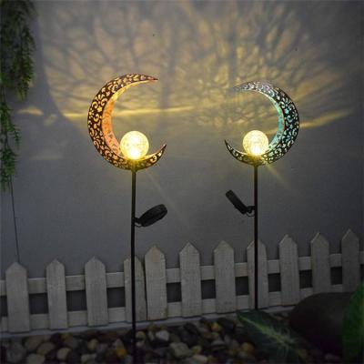 China Garden Moon Sun Flame Shaped Solar Led Light Outdoor Lawn Garden Decoration Street Lantern Ground Lamp for sale