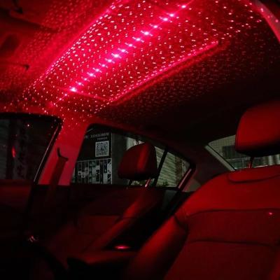 China Auto Car Red Laser Car Lamp Auto Red Laser Lamp USB Roof Atmosphere Laser Light USB Interior Star Projection Light for sale