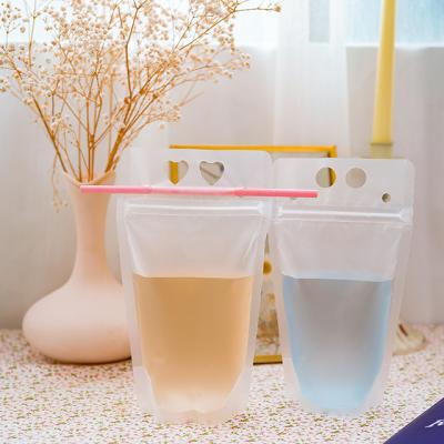 China China Supplier Wholesale 500ml Edible Grade Moisture Proof Stand Up Juice Beverage Packaging Ziplock Bag for sale