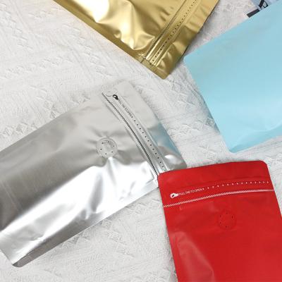 China Food China Supplier Low Price Recycle Silver Aluminum Foil Stand Up Ziplock Bags For Coffee With Air Valve for sale