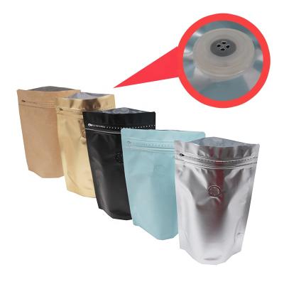 China Food Aluminum Foil Liner Stand Up Bag For Coffee Packaging With Valve for sale