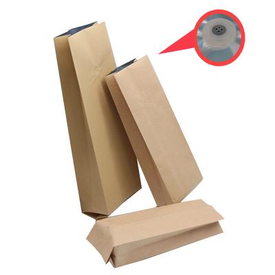 China 1000g Recyclable Kraft Paper Bags Aluminum Clad Gusset Paper Bag Morocco Coffee With Valve for sale