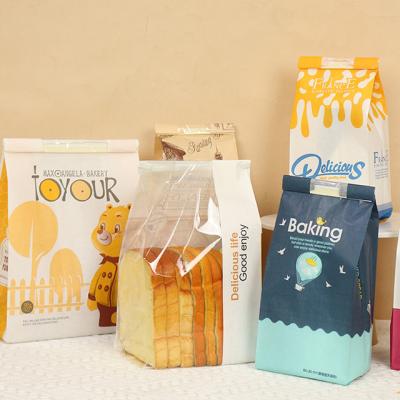 China Biodegradable Best Price Eco Bread Bag Bread Packaging Biodegradable Paper Loaf Bags With Window for sale