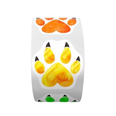 China Waterproof Puppy Paw Print Cute Stickers for Kids Colorful Sealing Labels Open Gifts Party Room Decoration Envelope Seal Animal Stickers for sale