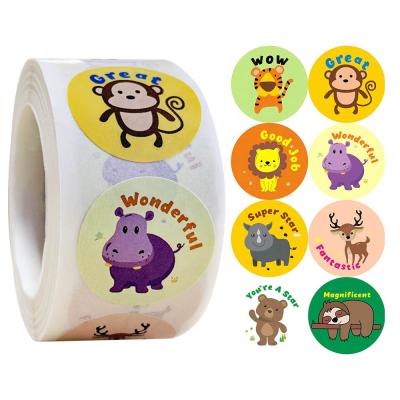 China Waterproof Reward Stickers for Kids Teacher Cute Classroom Motivational Sticker Scrapbooking Birthday Gift for Boys Girls Animal Stickers for sale