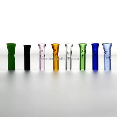 China Stocked colored 8mm glass tips reusable glass cigarette tip holder for hand rolling cigarette for sale