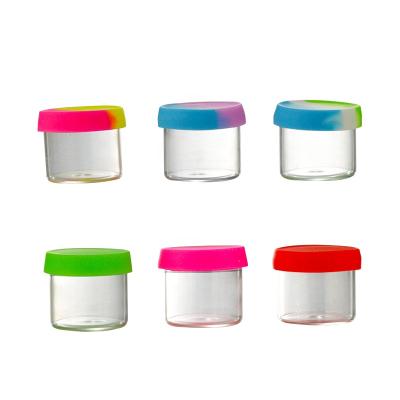 China New 6ml 8g jar white china glass kid round bottles child resistant glass essential oil jar oil wax dab jar round for sale