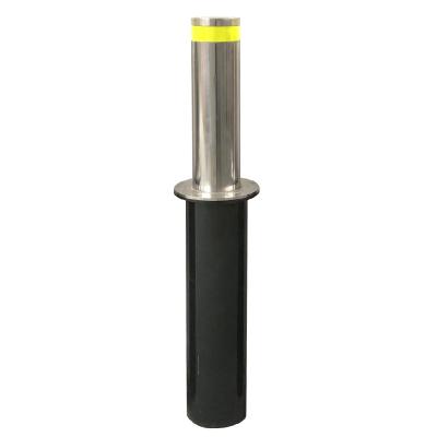 China 304 Stainless Steel Automatic Telescopic Roadway Safety Electric Rising Warning Pneumatic Bollard For Driveway 168mm for sale