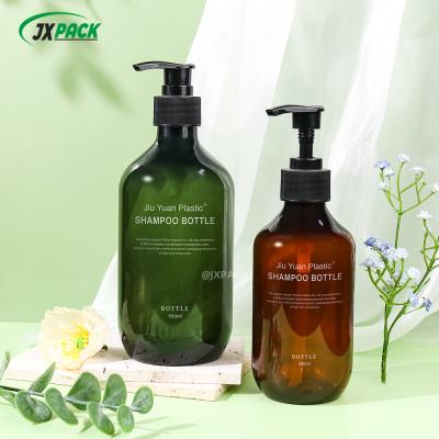 China 300 ml 400 ml Bruin PET Plastic Body Lotion Pump Fles Voor Cosmetische Verpakkingsindustrie Te koop