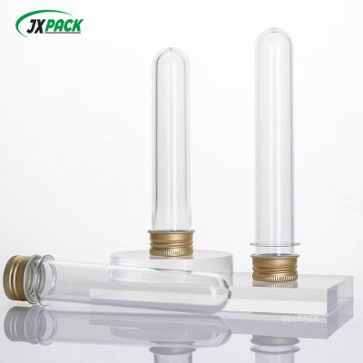 China Tubo de botella de plástico transparente de 50 ml para alimentos y dulces de aluminio con tapa de cierre incluida en venta