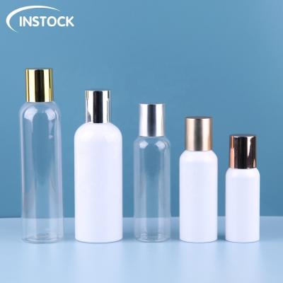 Cina Bottiglia cosmetica in plastica da 60 ml a 200 ml confezione rotonda Bottiglia di essenza con tappo interno in vendita