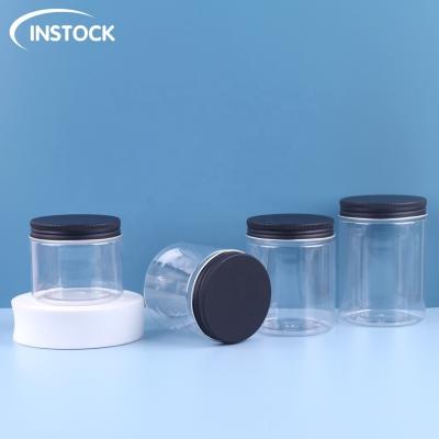 China 50ml-500ml Round Plastic PET Jars  , Clear Plastic Cosmetic Containers Cream Jar for sale