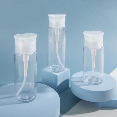 China PETG PTE PP Glas Make-up Entferner Flasche mit doppelter Buckel Lecksicherung Kappe zu verkaufen