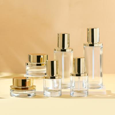 China High End Cosmetic Packaging Materials Glass Empty Bottles  Small Batch Silk-screen LOGO for sale