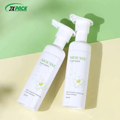 China Matte Surface Foam Dispenser Bottle Clear White PET Facial Cleanser Mousse Foam Pump Bottle for sale