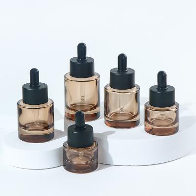 China 15 20 30 40 50 ml Op maat gemaakte ronde cosmetische bevroren gezichtshaar Serum essentiële olie Glasdruppelflessen Te koop