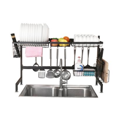 China Modern Wholesale Supplies 201 Stainless Steel Over Sink Kitchen Dish Rack For Storage Drying Tableware for sale