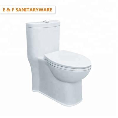 China Double-Flow One-Piece Toilet Push Button Flush Toilets Double Work Toilet Bowl P-Trap Types for sale