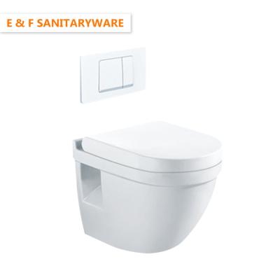 China New Design Automatic Operation Wash Down Toilets European Cheap Sanitary Ware Ceramic Wall Hung Toilet Bowl for sale