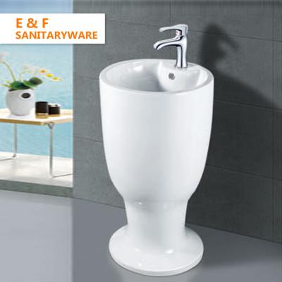 China Water Saving/Cheap Design Sanitary Sink Bathroom Ware Design Bangladesh Basin Price Cup Shape White Wash Basin Easy Cleaning With Stand Pedestal for sale