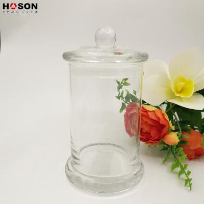 China Hot Selling Weddings Candlestick Centerpieces Glass Candy Nut Glass Jar For Wedding Party for sale