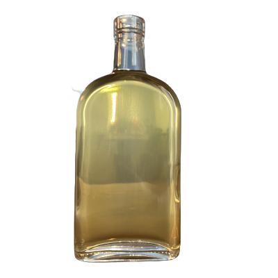 China High Quality Custom Empty Frosted Flat Vodka Hoson Transparent Vial Vodka Glass Bottle for sale