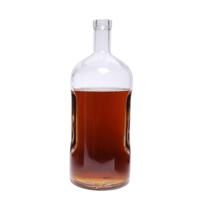 China Vodka Hoson Personalized Customized Round 500ml Vodka Whiskey Glass Rum Bottle for sale