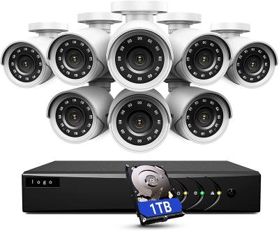 China PAN-TILT 5MP Lite Wired Security Camera System with 1TB Hard Drive H 265 Wifi Camera Set DVR and 8 x 1080p HD Waterproof CCTV Camera for sale